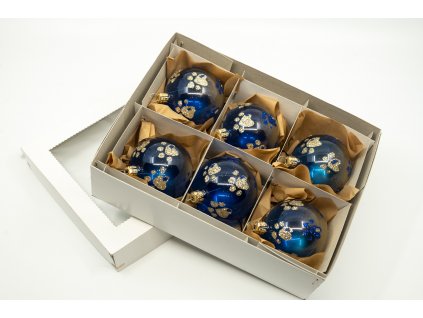Skleněné vánoční baňky – modré