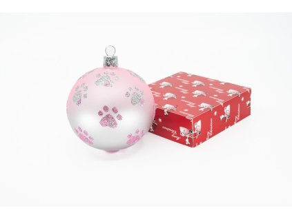 Vánoční ozdoba světle růžová - 1 kus, průměr 8cm