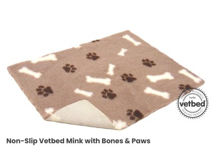 Petlife Vetbed Non Slip Mink with Bones Paws