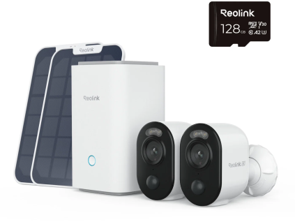 Reolink Hub 1 + 2× Argus Series B350 + Solar Panel + 128GB microSD kartya