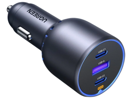 Ugreen 75W 3-Port Fast Car Charger