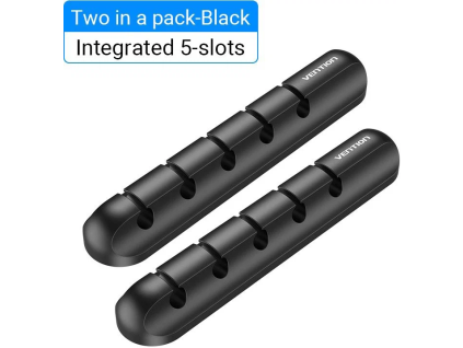 Vention 5 Ports Desktop Cable Manager Black 2 Pack