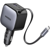 UGREEN 90W Fast Car Charger with Retractable Cable