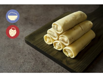 Palačinky se sladkým tvarohem a jahodami