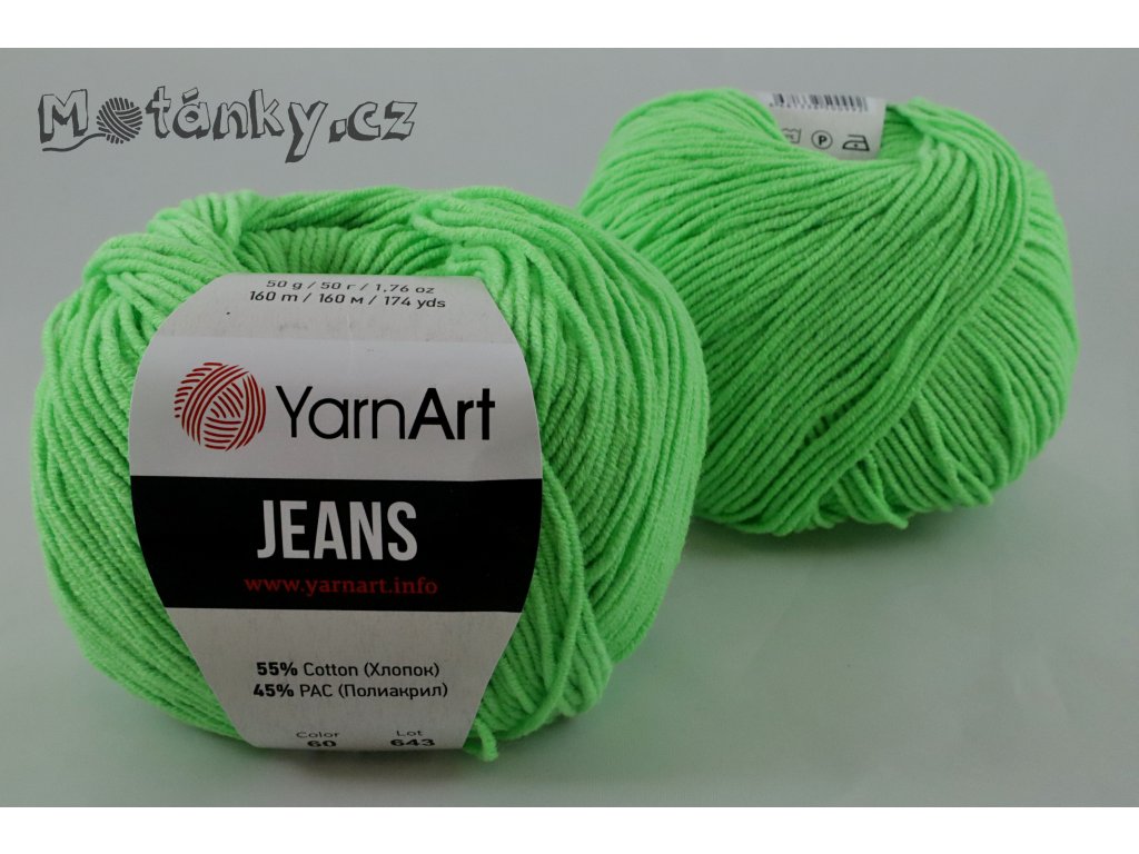 Jeans 60 neonově zelená