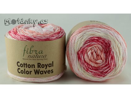Cotton Royal Color Waves 22-01 -lososová, červená, vanilková, sv. růžová - melírováno smetanovou