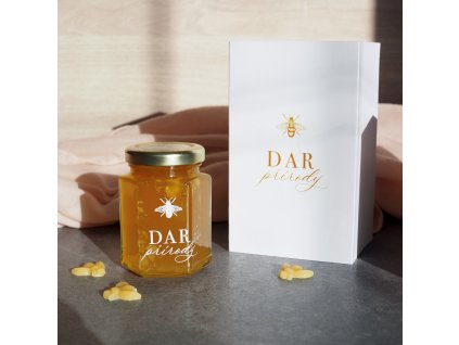 med v dárkové krabičce, med s včelí pláství, dárek na vánoce