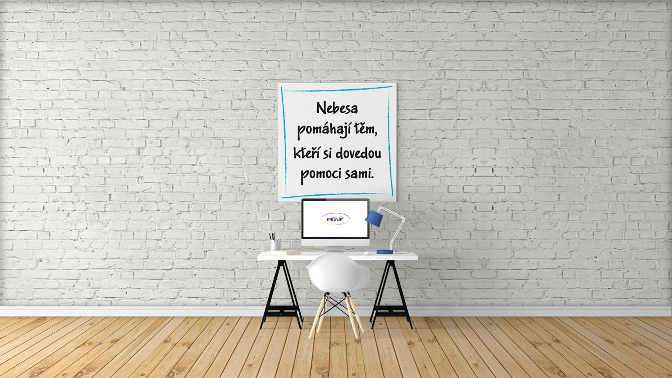 Nový motivační obraz s citátem: "Nebesa pomáhají těm, kteří si dovedou pomoci sami."