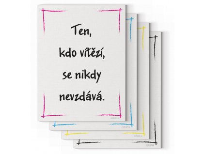 Designový motivační obraz s citátem motivační citát 120x90 Ten, kdo vítězí, se nikdy nevzdává motivarcz náhled multi obraz