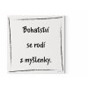 Designový motivační obraz s citátem motivační citát 100x100 Bohatství se rodí z myšlenky motivarcz černá