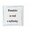 Designový motivační obraz s citátem motivační citát 100x100 Bohatství se rodí z myšlenky motivarcz modrá
