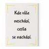 Designový motivační obraz s citátem motivační citát 120x90 Kde vůle neschází, cesta se nachází Motivarcz žlutá