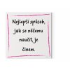 Designový motivační obraz na zeď s citátem z knihy Alchymista: "Nejlepší způsob, jak se něčemu naučit je činem." Motivační obraz na plátně nese motivační citát. Barva magenta.