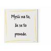 Designový motivační obraz  s citátem na zeď: "Mysli na to, že se to povede." Motivační obraz na plátně nese motivační citát. Barva žlutá.