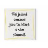 Motivační obraz nese motivační citát Tvá jediná omezení jsou ta, která si sám stanovíš žlutá motivarcz