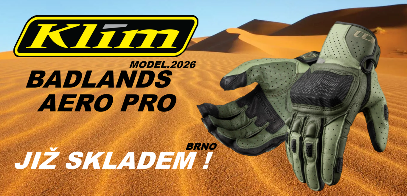 badlands klim aero pro 2026 rukavice na motorku skladem