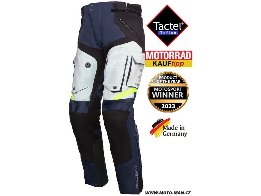 Modeka panamericana 2 navy, kalhoty na motorku , motorkářské kalhoty na adventure a touring turistickou motorku , profi motorkářské oblečení , kalhoty pro cestování na motorkách motorce pro motorkáře
