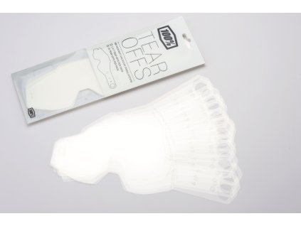 strhávací slídy plexi STANDART pro brýle 100% RACECRAFT/ACCURI/STRATA 20 vrstev v balení, čiré