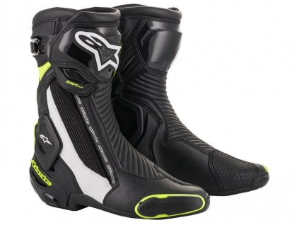 moto boty ALPINESTARS SMX PLUS 2 černá/bílá/ žlutá fluo