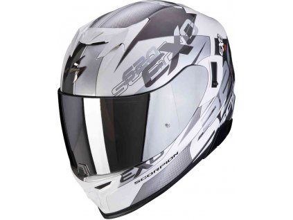 moto přilba SCORPION EXO-520 AIR COVER bílo/stříbrná