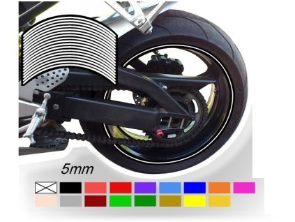 proužky na ráfky MOTOGRAFIX RACING BÍLÁ 5MM