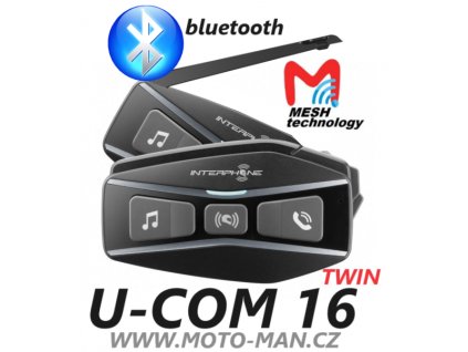 U com 16 , ucom16 intercom intercom na motorku s technologií mesh a bluetooth super akční cena sleva