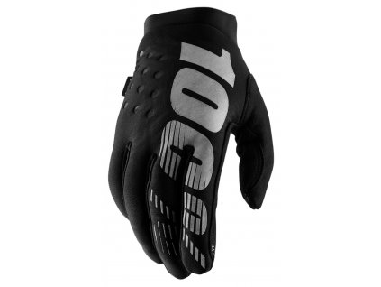 MX rukavice 100% BRISKER černá/šedá