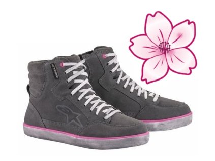 dámské moto boty ALPINESTARS J-6 WATERPROOF LADY světlá šedá/růžová