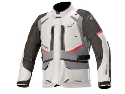 moto bunda ALPINESTARS ANDES DRYSTAR (TECH-AIR 5 kompatibilní), světle šedá/tmavě šedá/černá/červená