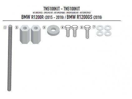 montážní sada pro TN 5108/TN 5108OX GIVI TN5108KIT pro BMW R 1200 R/RS (16-18) a R 1200 GS (16-18)
