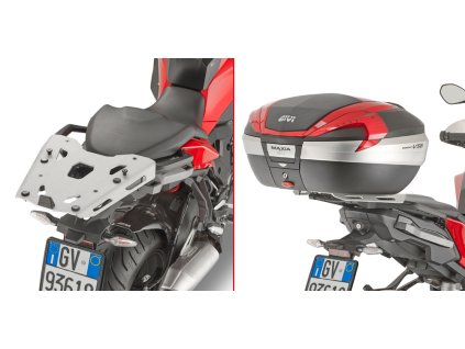 horní nosič GIVI SRA5138 pro BMW S 1000 XR (20-23) včetně stříbrné hliníkové plotny