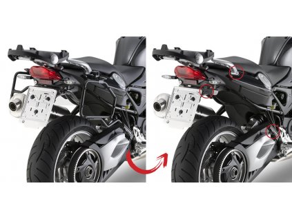 demontovatelný trubkový nosič GIVI PLR5118 pro boční kufry  BMW F 800 GT (13-19), F 800 R (09-19)