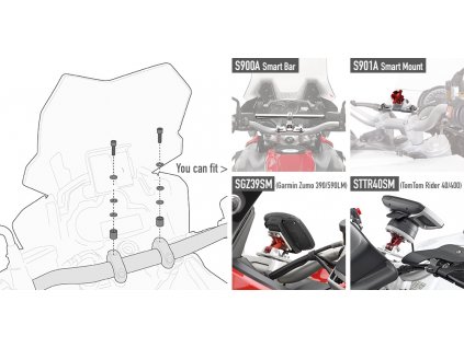 specifická montážní sada GIVI 05SKIT pro S 900A smart bar, S 901A