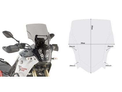 plexi kouřové GIVI D2145S Yamaha XT 700 Z Ténéré (19-24)
