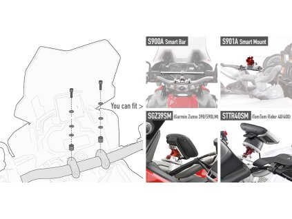 specifická montážní sada GIVI 04SKIT pro S 900A smart bar, S 901A