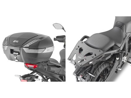 hliníkový special rack GIVI SRA2159 Yamaha Tracer 9 (21-24) včetně černé hliníkové plotny pro MONOKEY