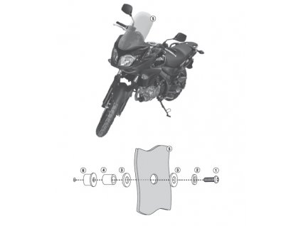 montážní sada pro plexi 3101 DT GIVI D3101KIT pro Suzuki DL 650 V-Strom (11-16)