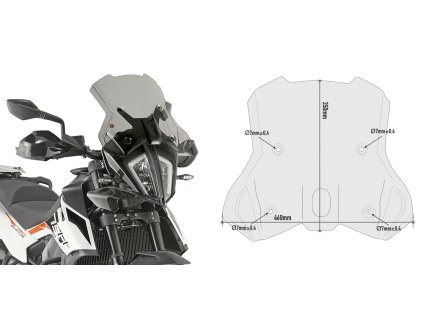 plexi kouřové GIVI 7710D KTM Adventure 790/790R (-20)/390 (-22)/890 (-22)