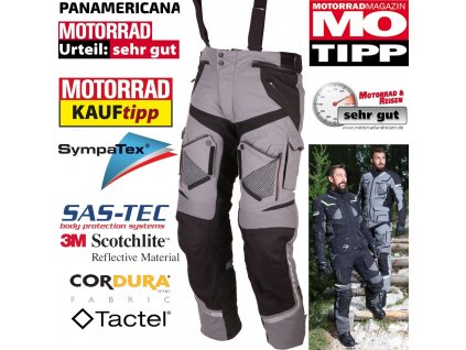 moto kalhoty PANAMERIACANA MODEKA šedá/černá