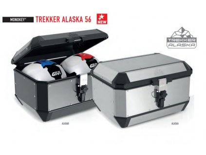 horní kufr GIVI Trekker ALASKA ALA56A celohliníkový stříbrný (Monokey topcase), objem 56 ltr.