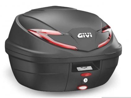 horní kufr GIVI B360N2 (Monolock s vlastní plotnou), černý s červenými odrazkami