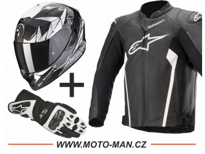 akční set alpinestars faster v2 black white