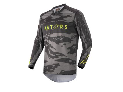 MX dres ALPINESTARS RACER TACTICAL, černá/šedá maskáčová/žlutá fluo