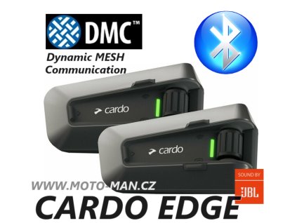 CARDO EDGE intercom interkom na motorku , akční cena komunikace na motorkách , bluetooth a mesh intercom , INTERCOM PRO DVA