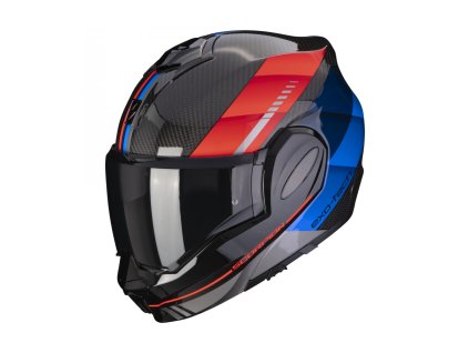 moto přilba SCORPION EXO-TECH EVO CARBON GENUS černo/modro/červená