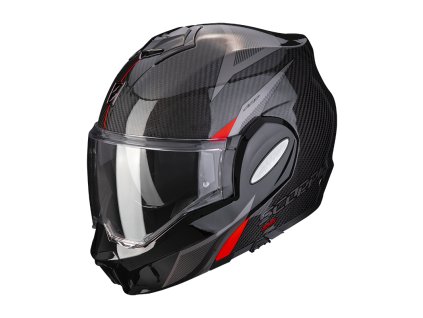 moto přilba SCORPION EXO-TECH EVO CARBON TOP černo/červená