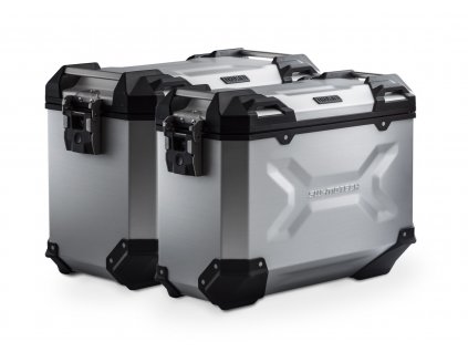 sada bočních kufrů s montáží SW-MOTECH TRAX ADV stříbrné 45/37l pro Triumph Tiger 800 modely (10-)