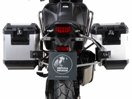 sada bočních kufrů včetně montážní sady HEPCO&BECKER XPLORER stříbrné pro HONDA CRF 1100 L AFRICA TWIN (2019-)