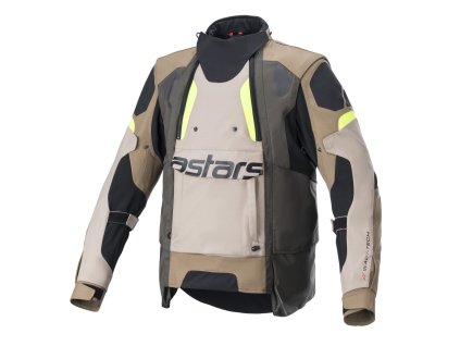 bunda halo drystar alpinestars khaki bezova zluta fluo 2023 i511143