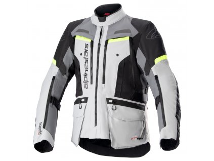 bunda bogota pro drystar alpinestars seda tmave seda cerna zluta fluo 2023 i577012